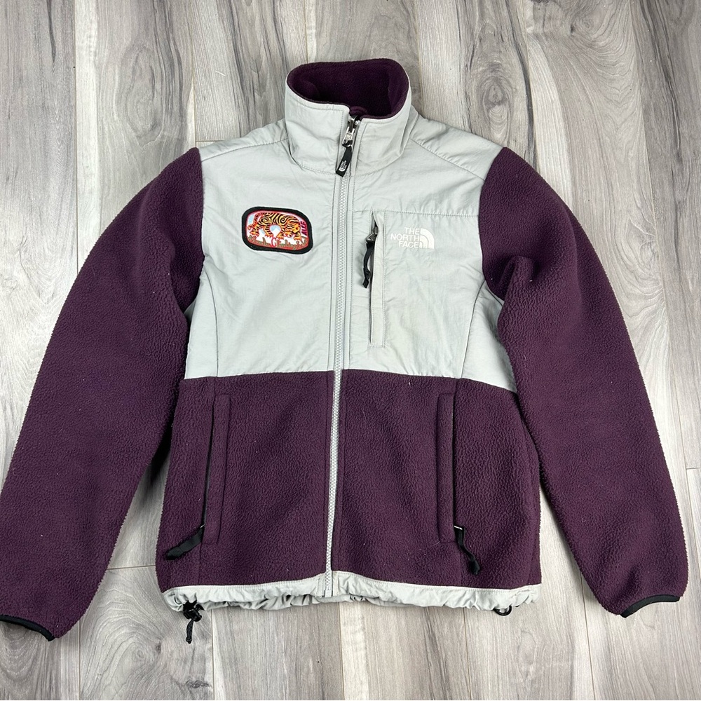 The North Face Polartec Denali Jacket Purple Fleece Wmn XS Climbing School Logo